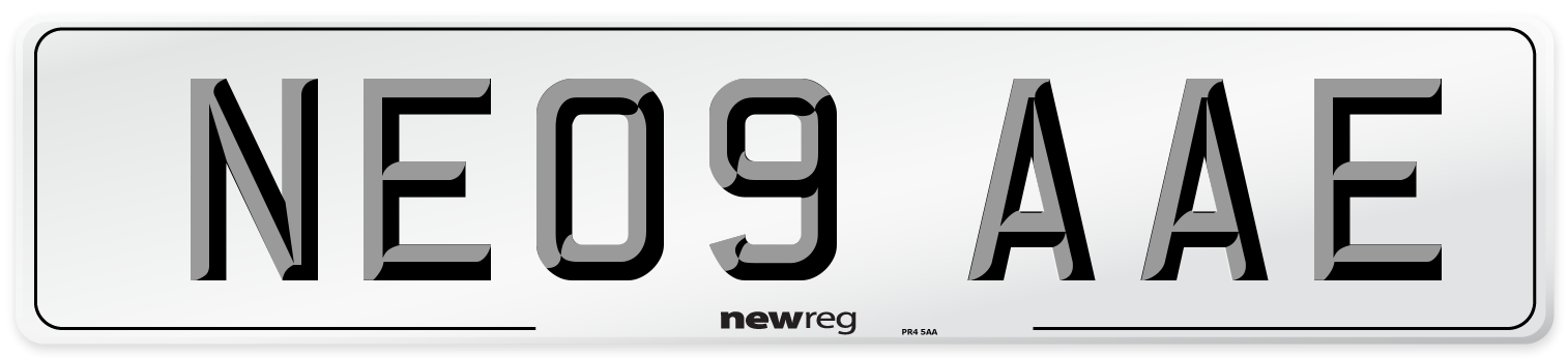 NE09 AAE Number Plate from New Reg